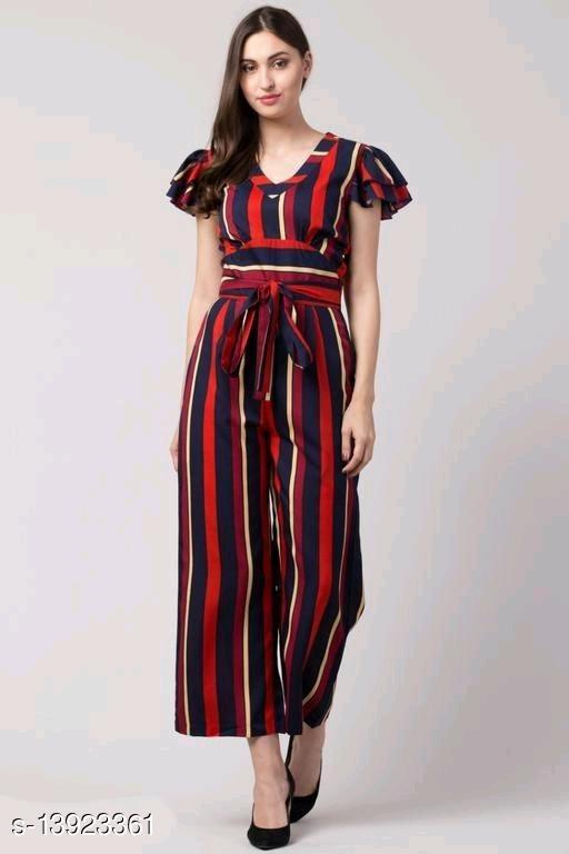 Rotgestreifter Jumpsuit