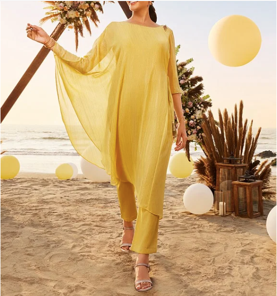 不对称库尔塔（带内裤和裤子）